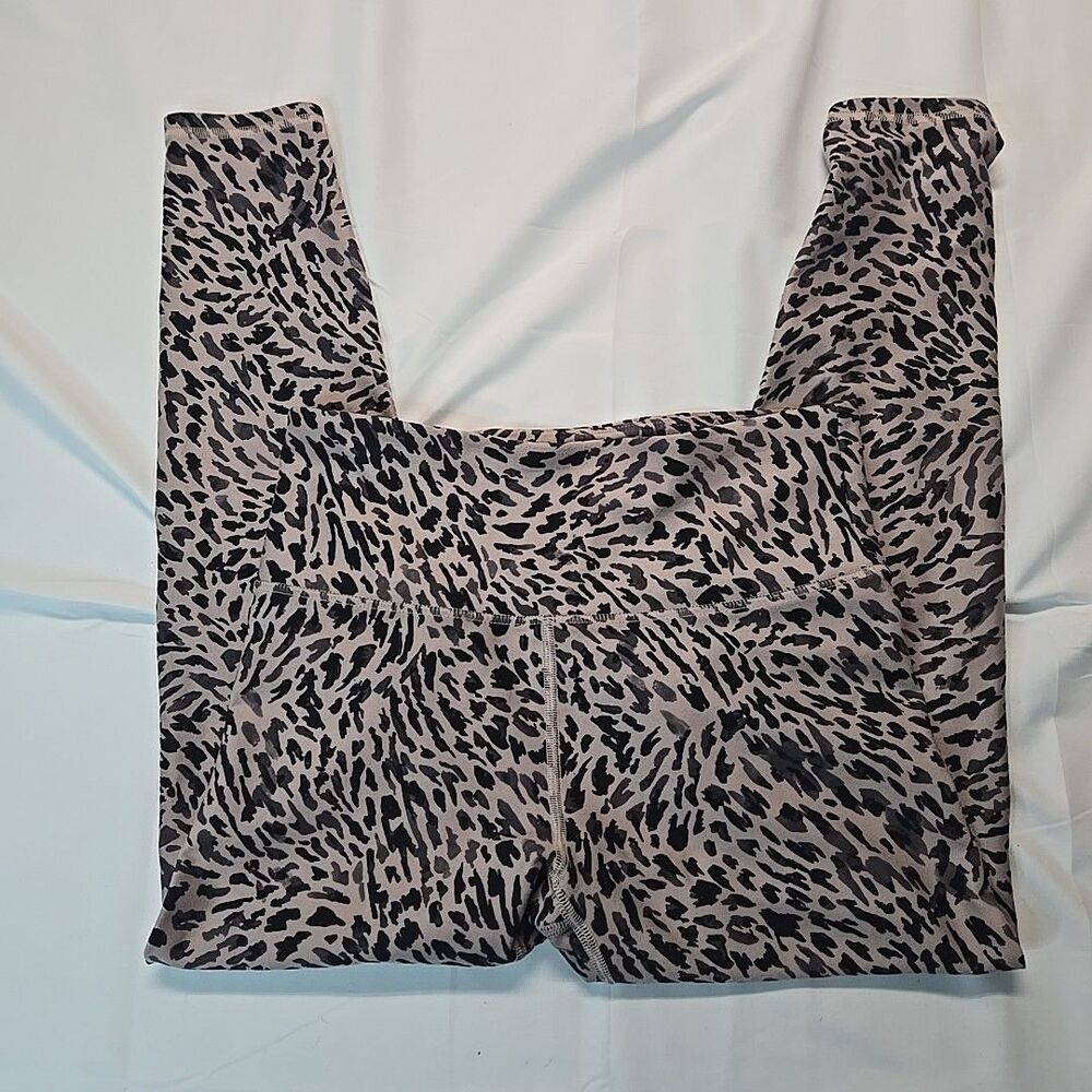 Jessica Simpson Leggings Womens Leopard Print Yoga Pants L Workout Gym Wear